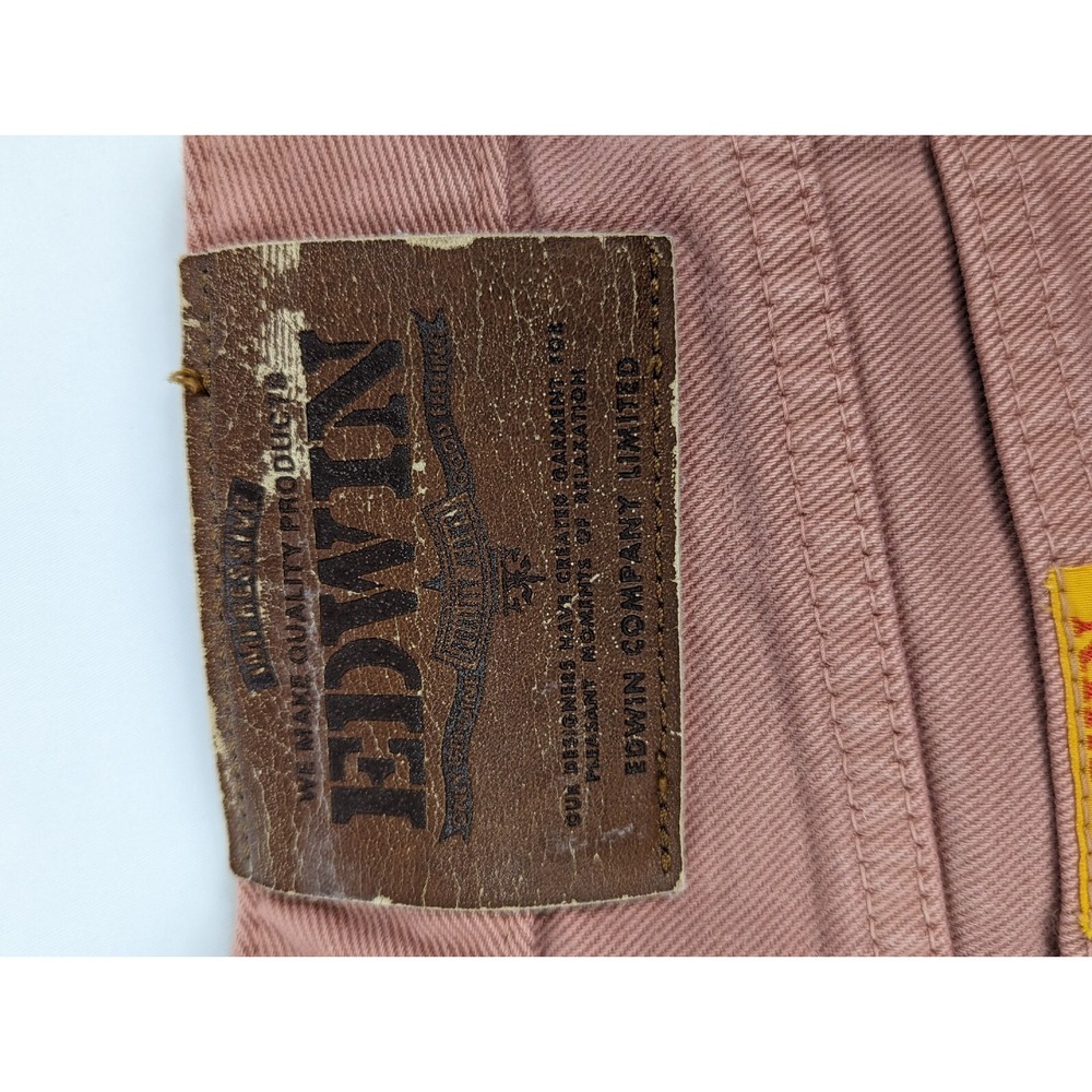 Vintage Edwin International Jeans 28x32 LA Slim Japanese‎ Pink Denim Womans - Picture 15 of 16
